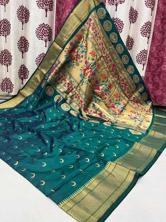 Kalanjali Chandrakor pure silk paithani