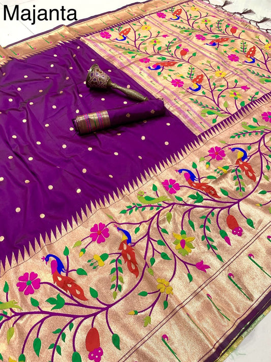 Big Border Peacock Paithani