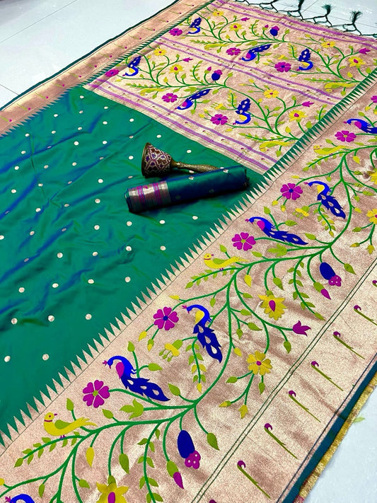 Big Border Peacock Paithani