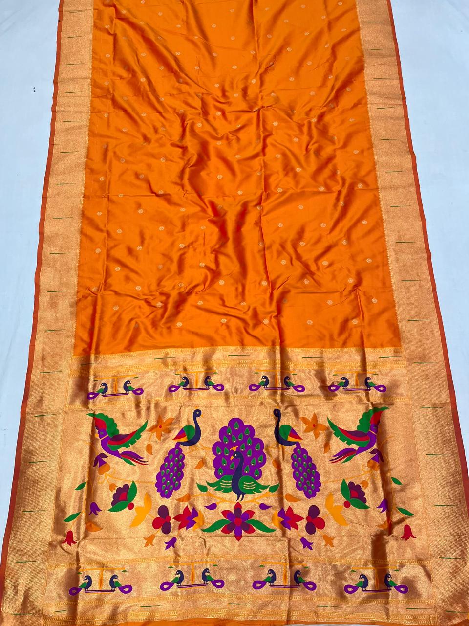 Soft Silk Muniya Paithani Saree