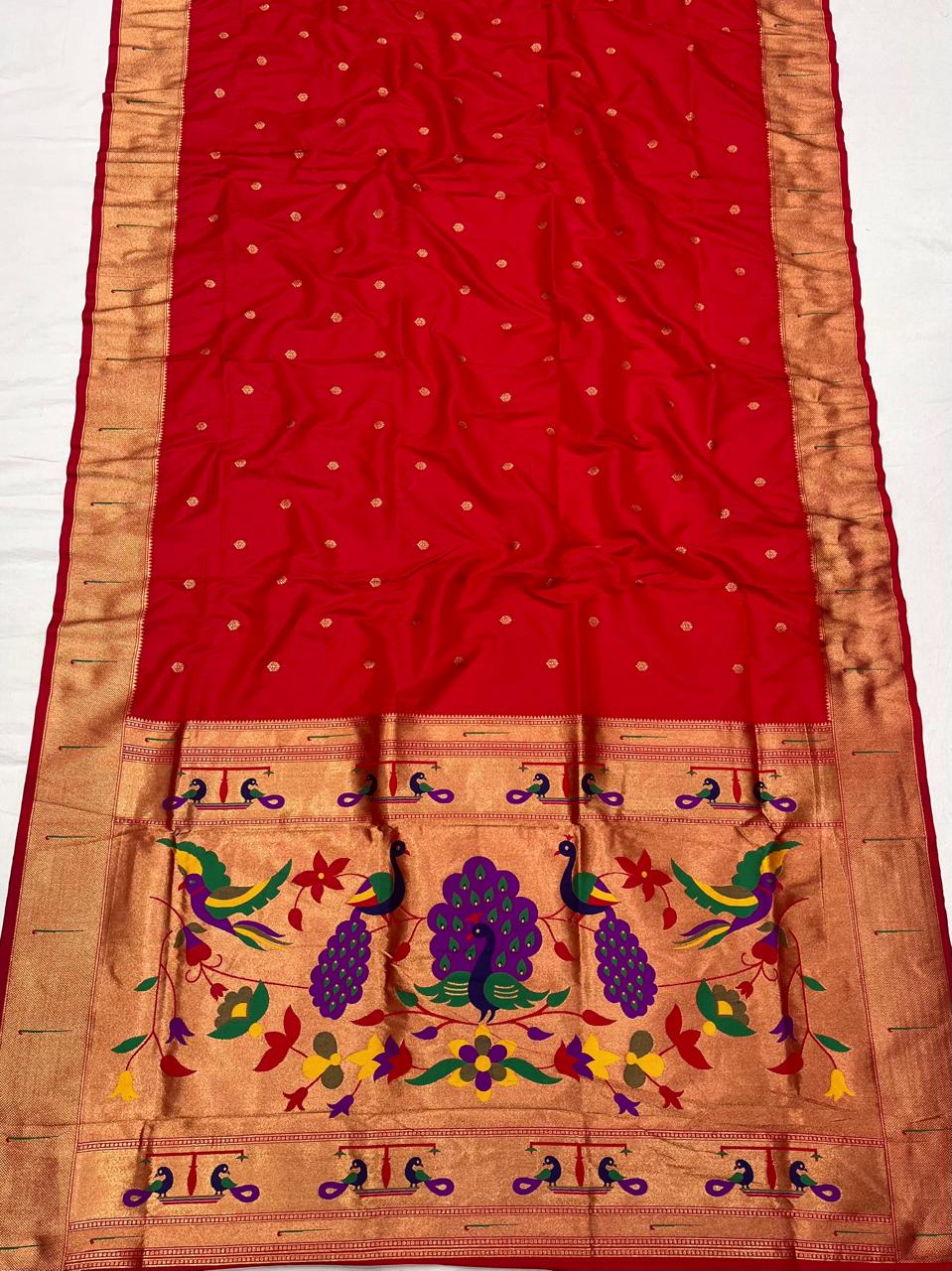 Soft Silk Muniya Paithani Saree