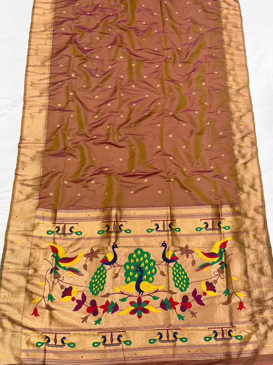 Soft Silk Muniya Paithani Saree