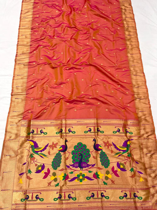 Soft Silk Muniya Paithani Saree