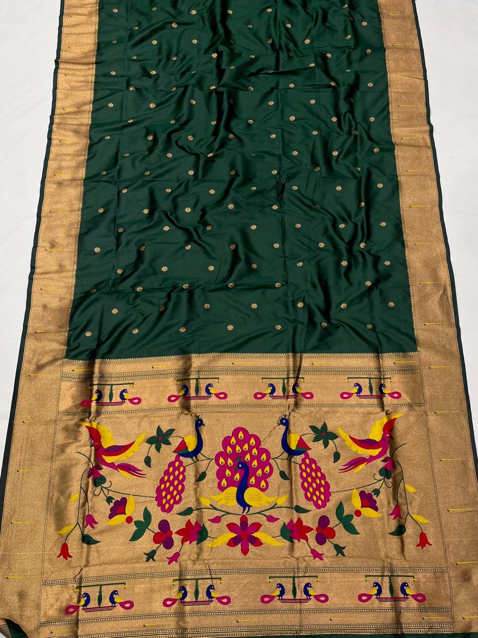 Soft Silk Muniya Paithani Saree