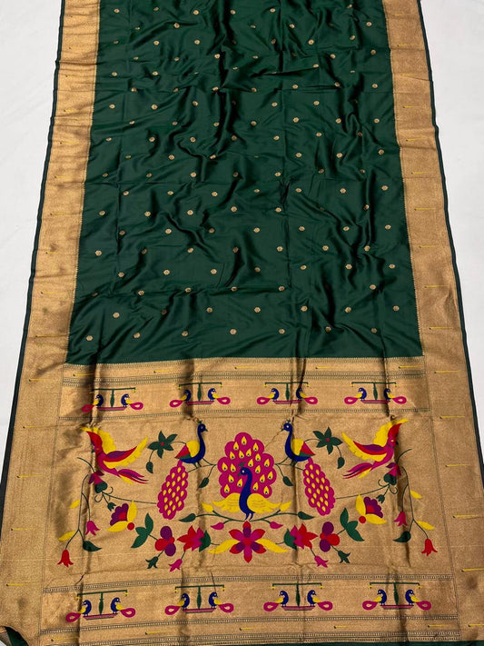 Soft Silk Muniya Paithani Saree