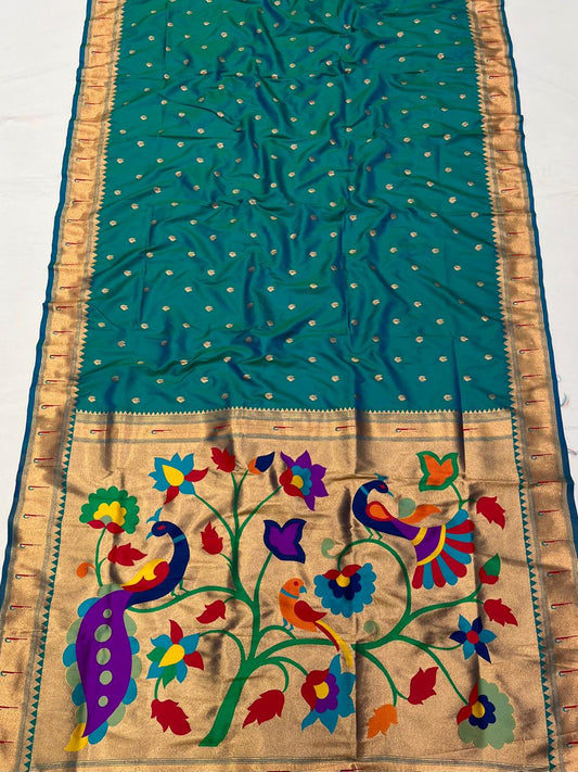 Soft Silk Muniya Paithani Saree