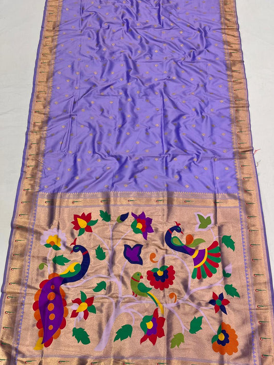 Soft Silk Muniya Paithani Saree