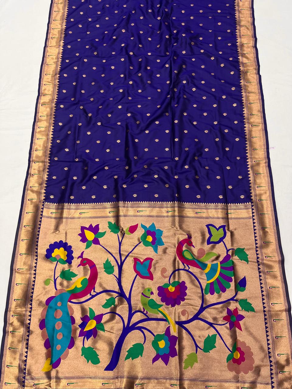 Soft Silk Muniya Paithani Saree