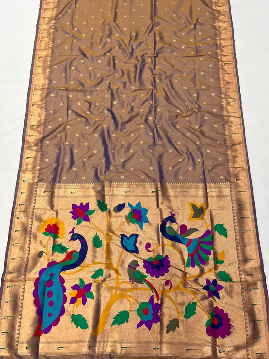 Soft Silk Muniya Paithani Saree