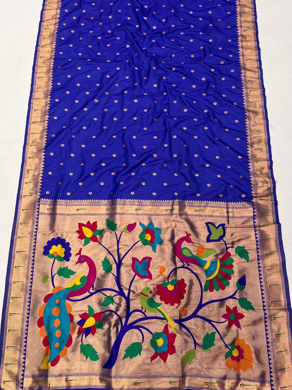 Soft Silk Muniya Paithani Saree