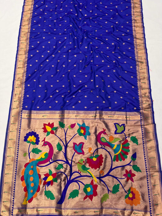 Soft Silk Muniya Paithani Saree