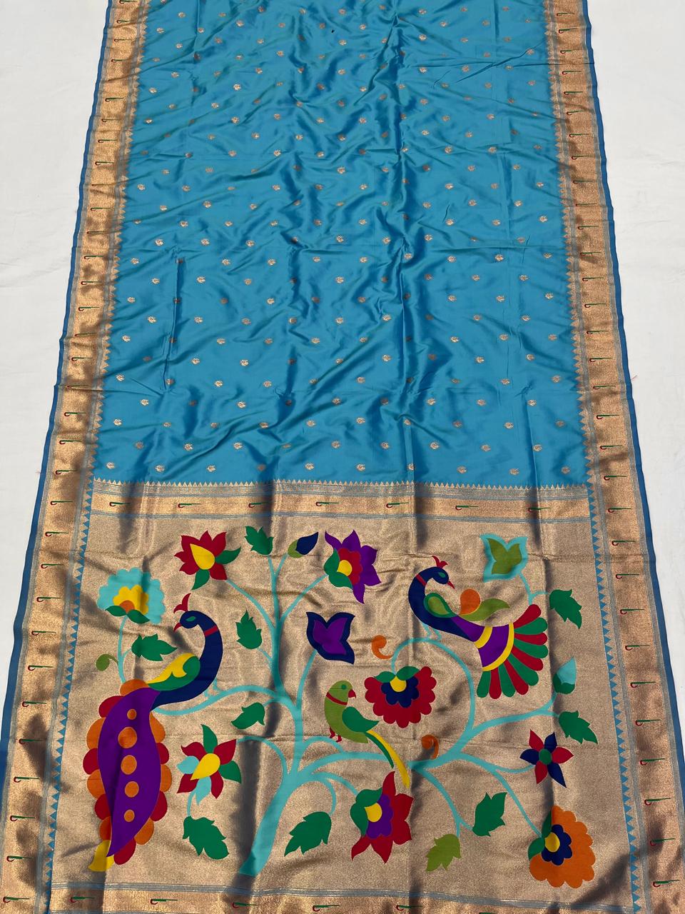 Soft Silk Muniya Paithani Saree