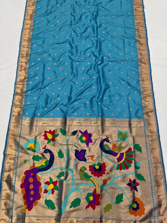 Soft Silk Muniya Paithani Saree