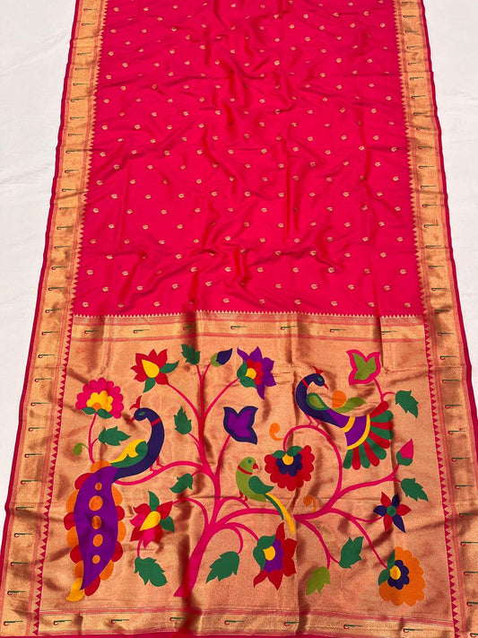 Soft Silk Muniya Paithani Saree