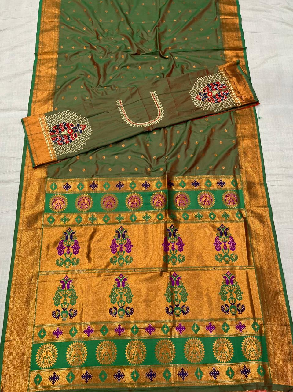 Kalanjali paithani with Work blouse