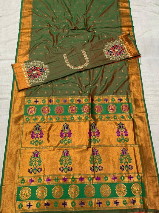 Kalanjali paithani with Work blouse