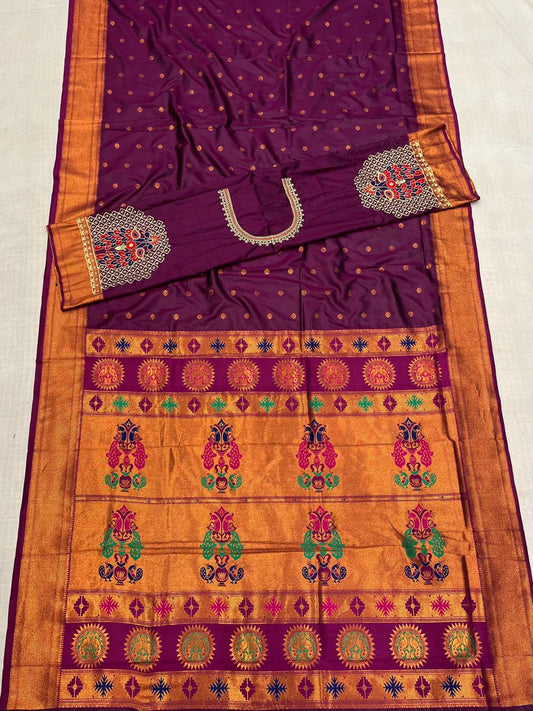 Kalanjali paithani with Work blouse