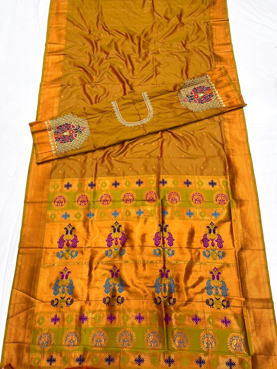 Kalanjali paithani with Work blouse