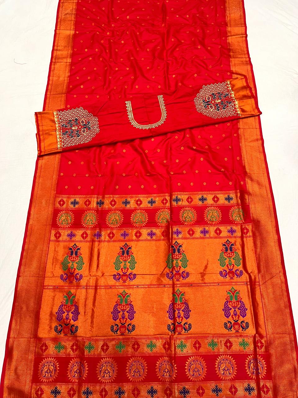 Kalanjali paithani with Work blouse