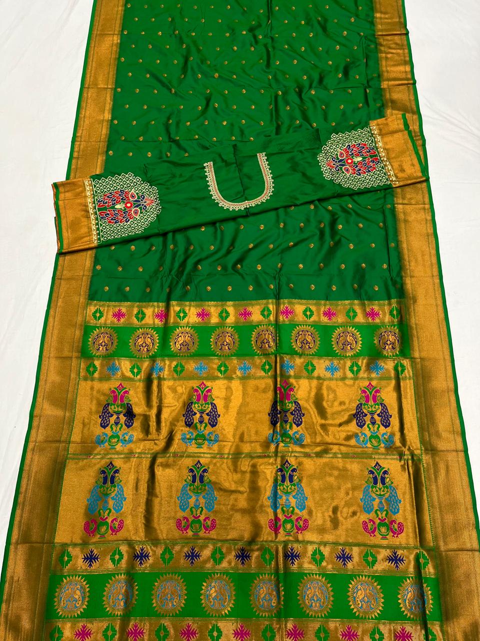 Kalanjali paithani with Work blouse