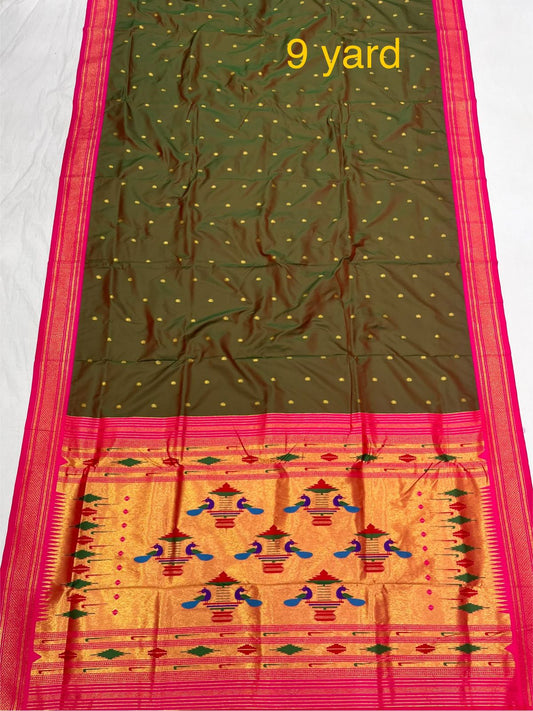 9 yard double pallu saree