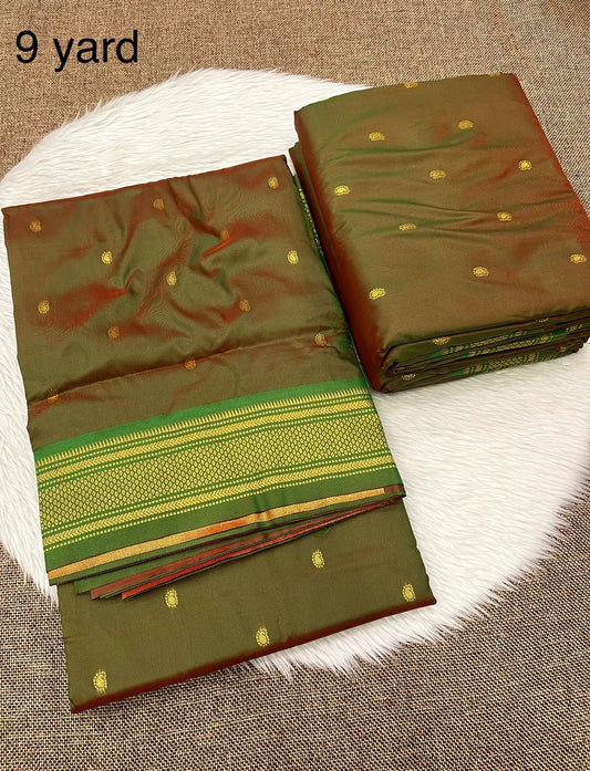 9 yard double pallu saree