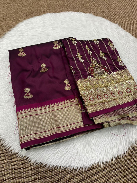 Zumka Design Work Saree