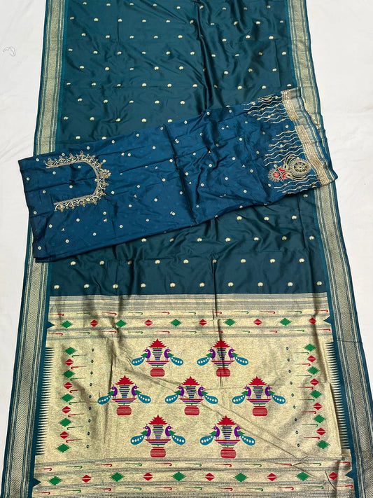 Double Pallu Saree Work Blouse