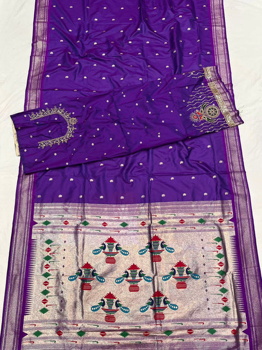Double Pallu Saree Work Blouse