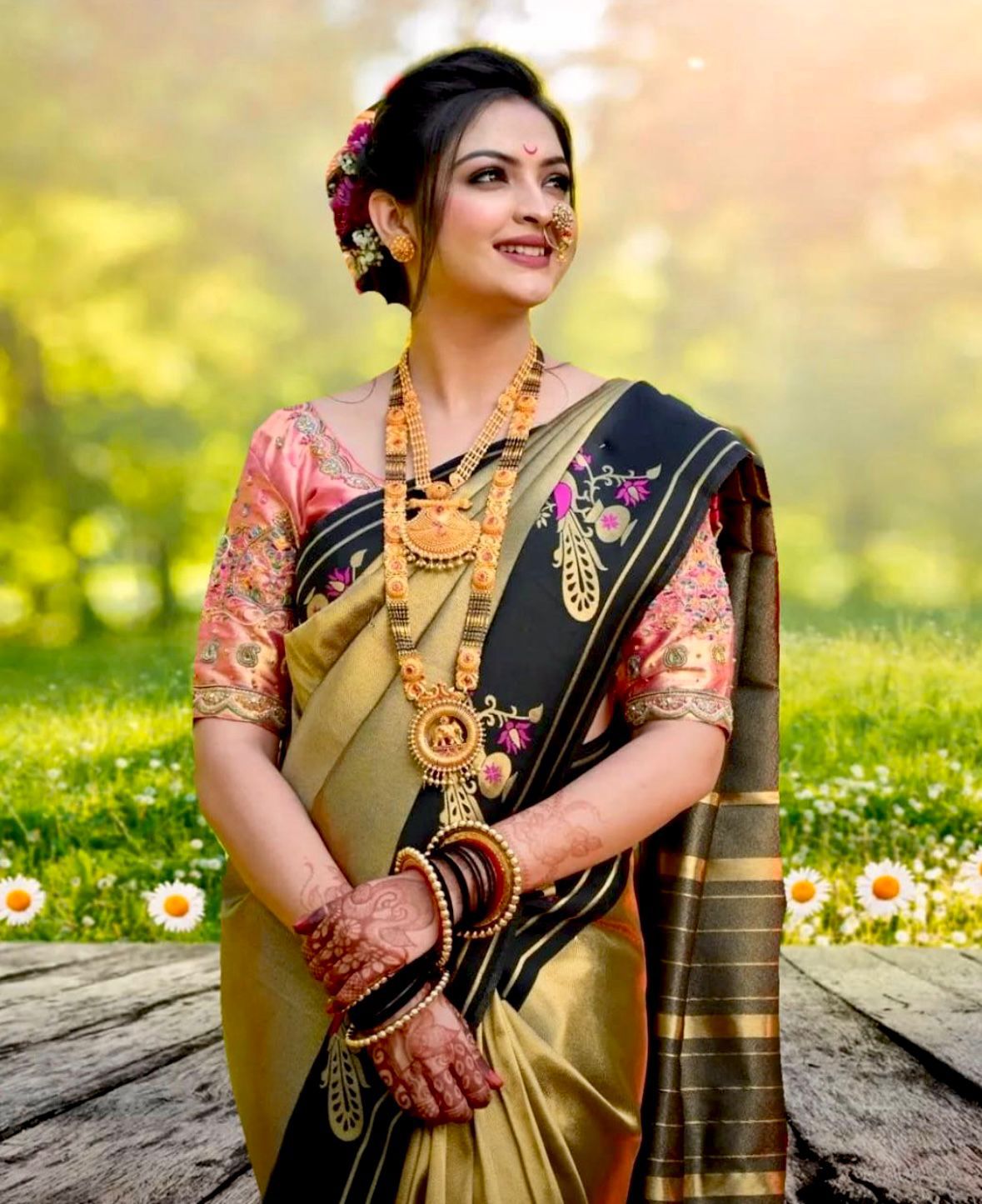Tissue Peacock Border Paithani Saree