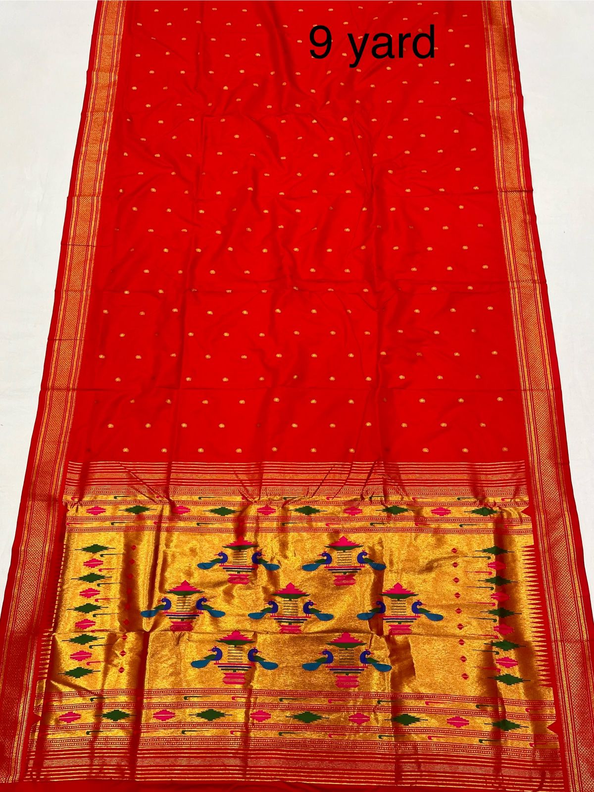 9 yard double pallu saree