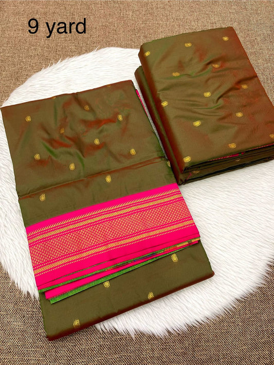 9 yard double pallu saree