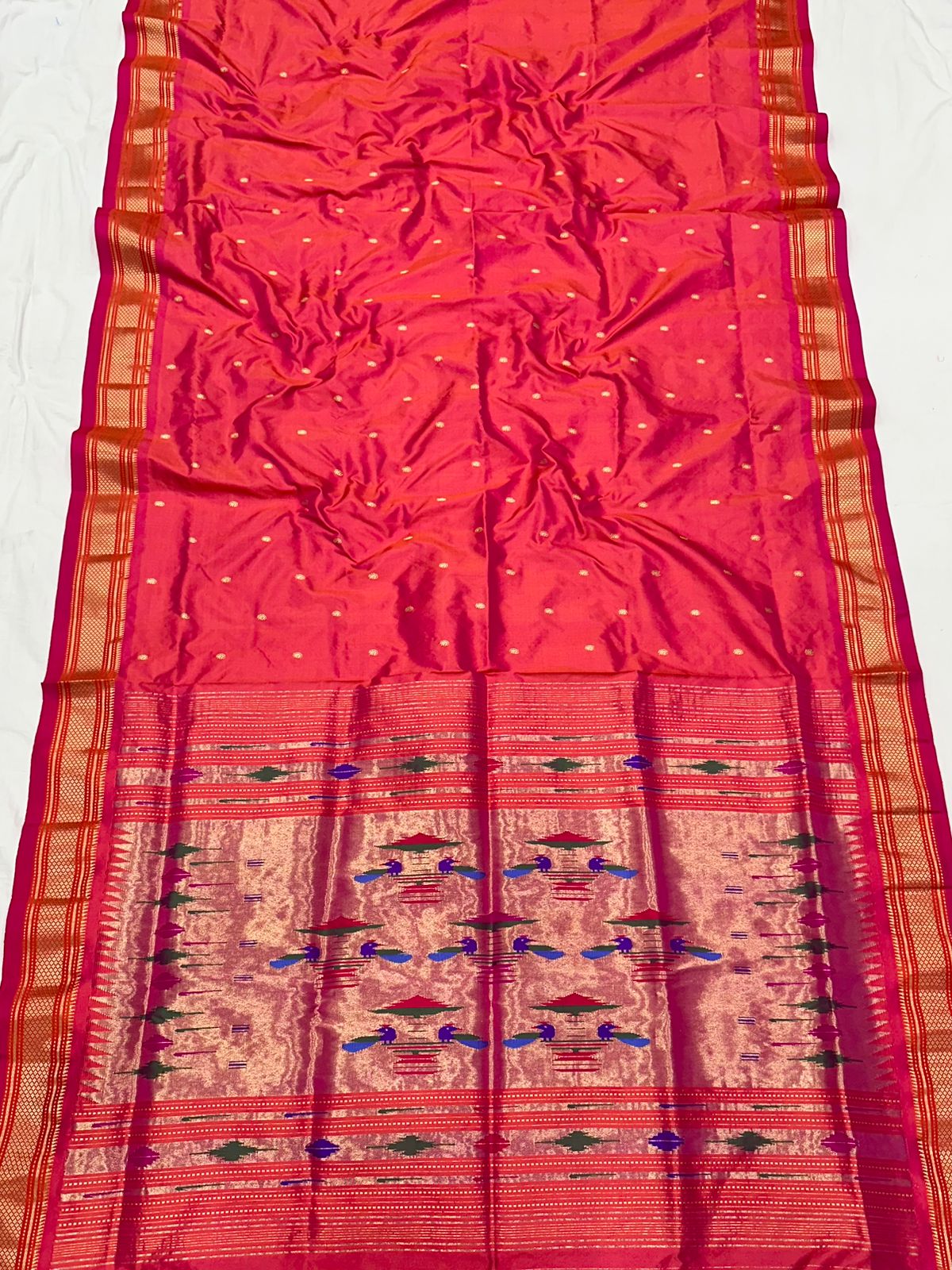 Handloom Double Pallu Paithani Saree