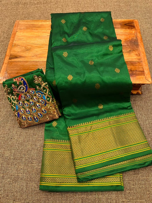Kalanjali paithani with aari work blouse