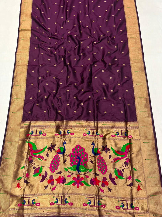 Soft Silk Muniya Paithani Saree