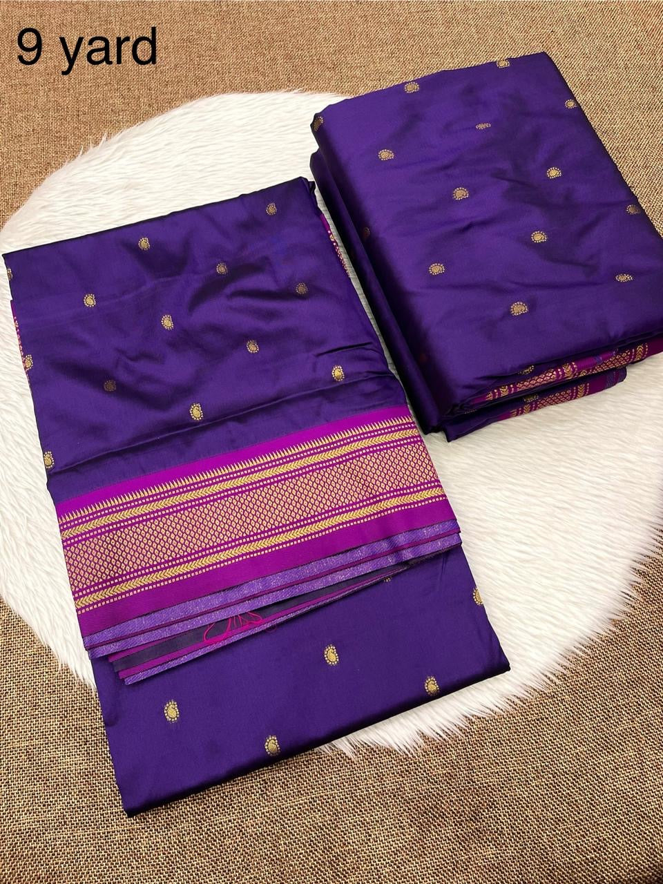 9 yard double pallu saree