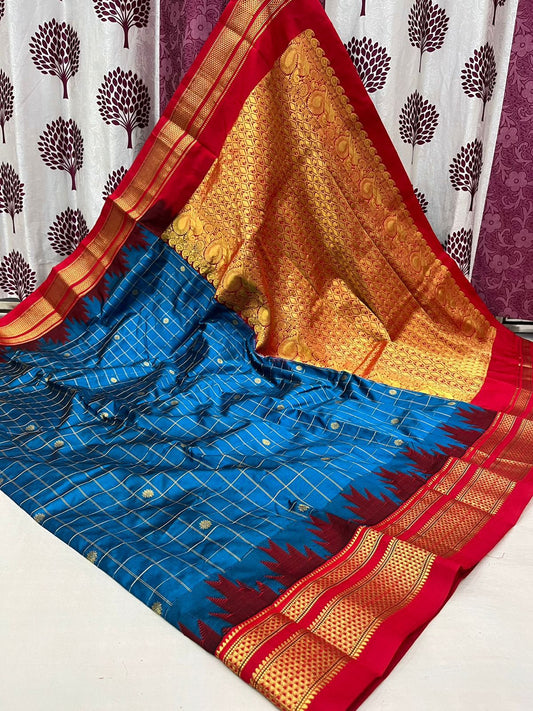 Pure Silk Checks Irkal Saree