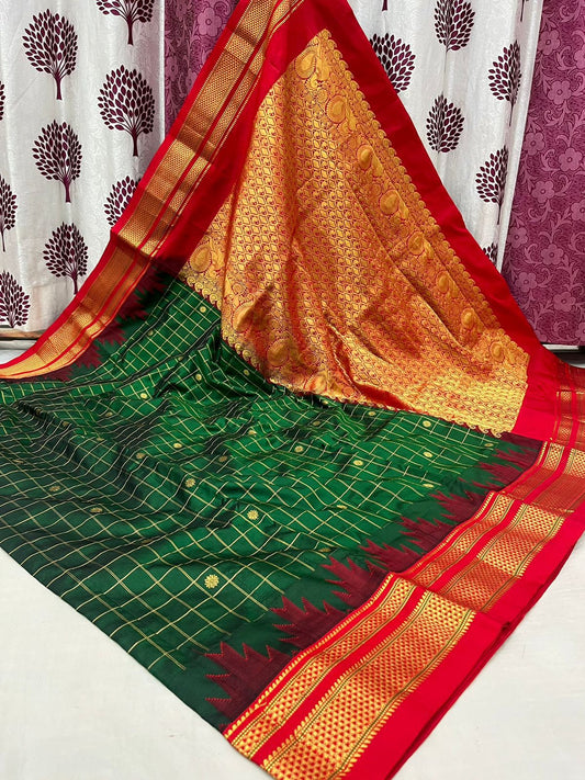 Pure Silk Checks Irkal Saree