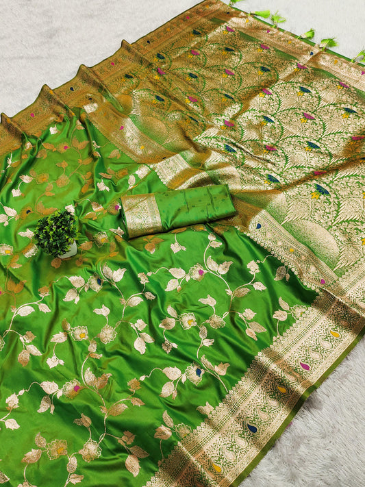 Soft Silk Banarasi Jaal Saree