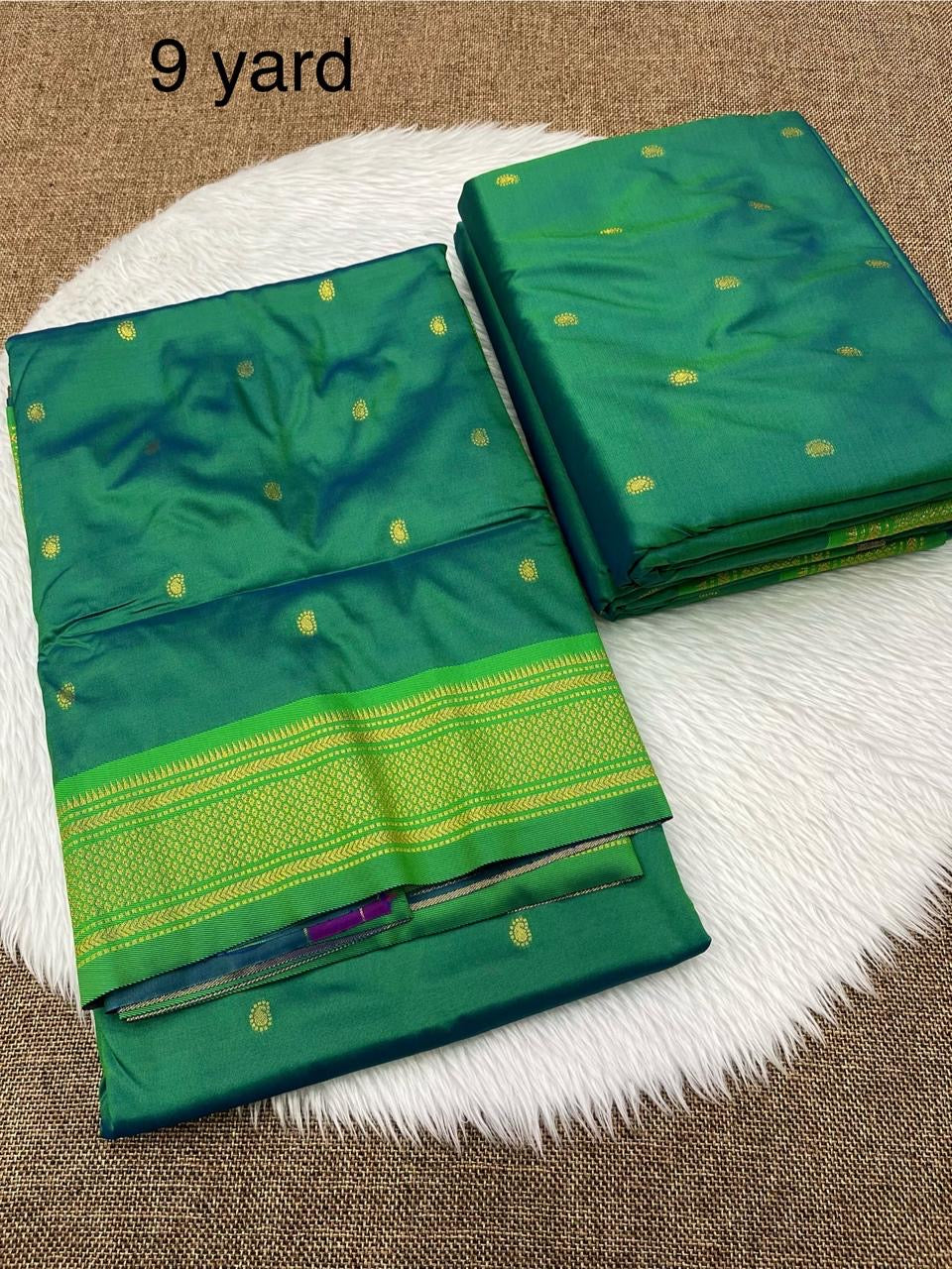 9 yard double pallu saree