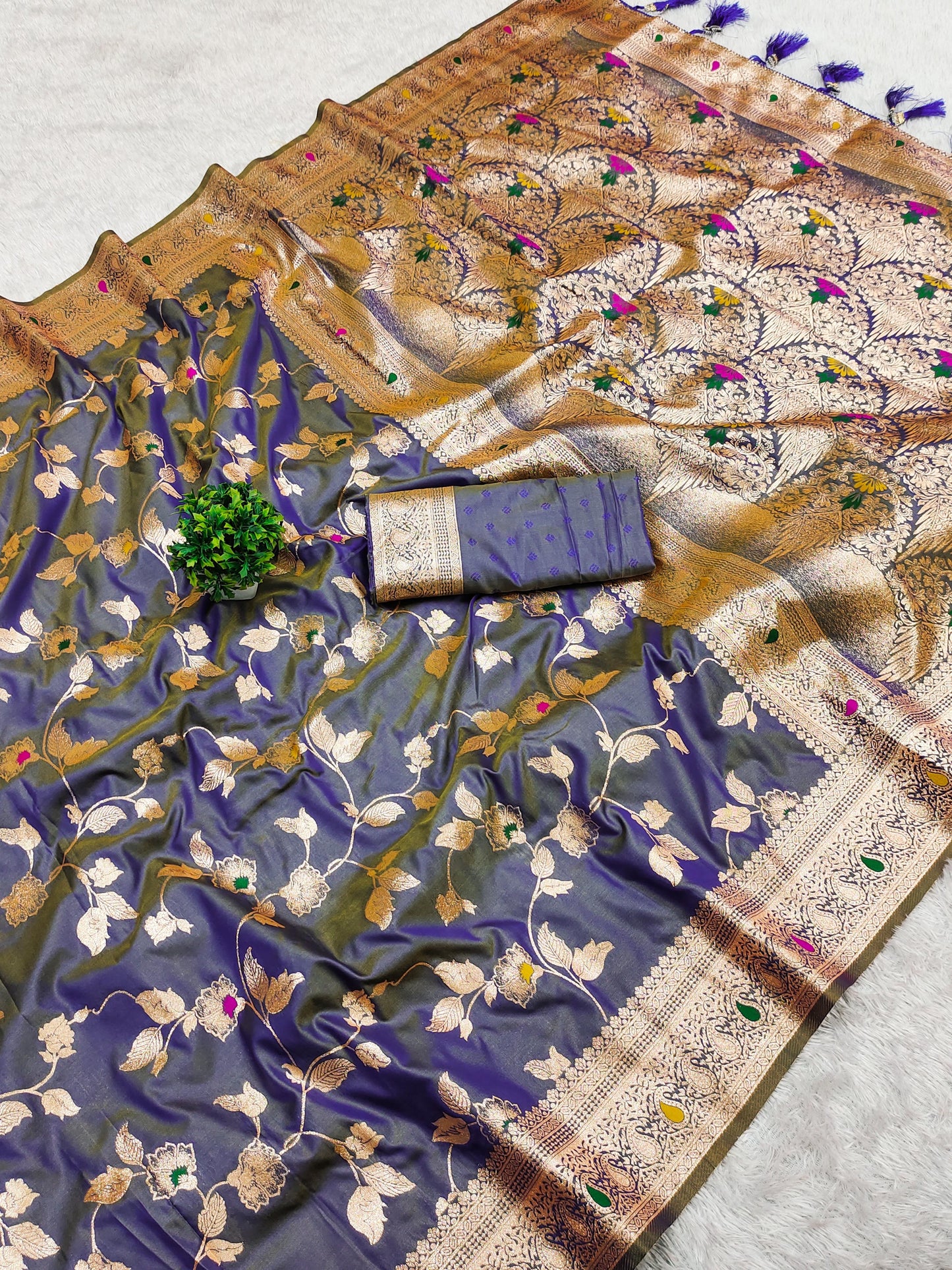 Soft Silk Banarasi Jaal Saree