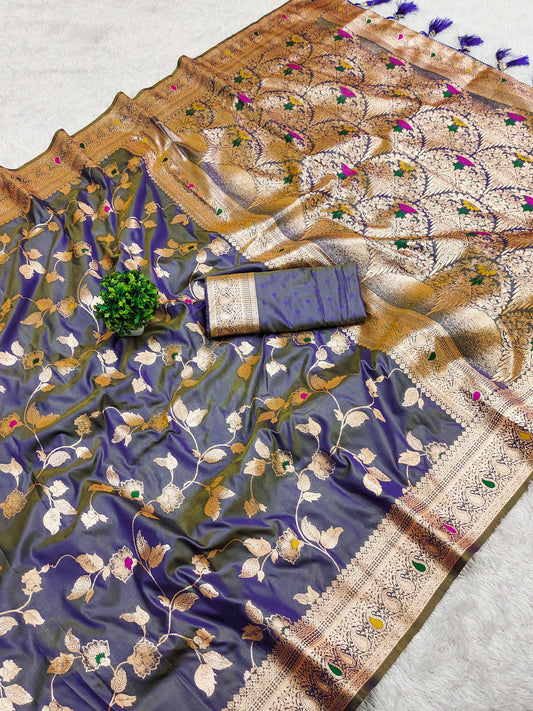 Soft Silk Banarasi Jaal Saree