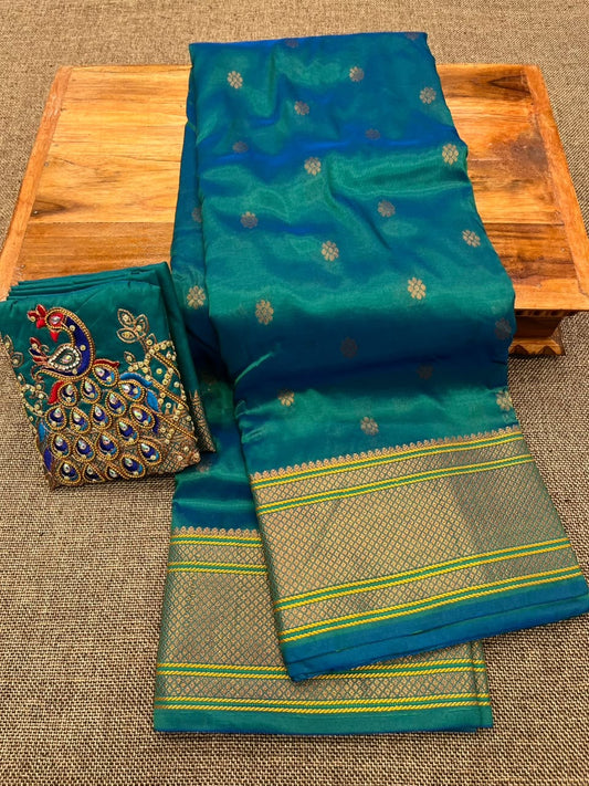 Kalanjali paithani with aari work blouse