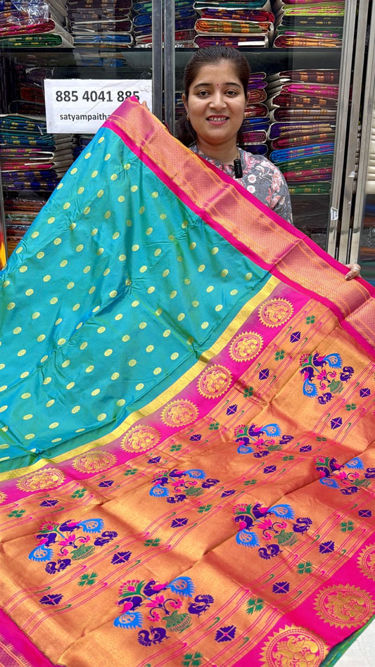 Pure Silk Kadiyal Border Paithani