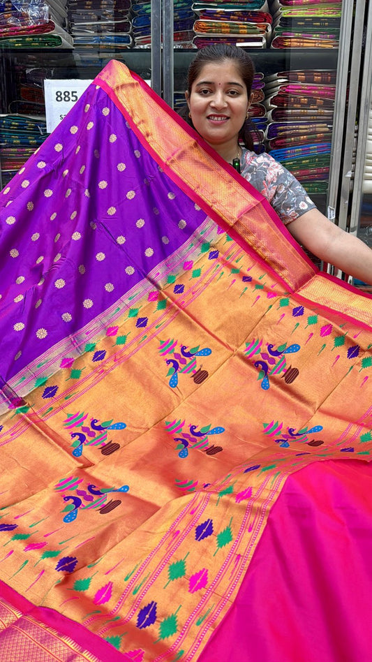 Pure Silk Kadiyal Border Paithani