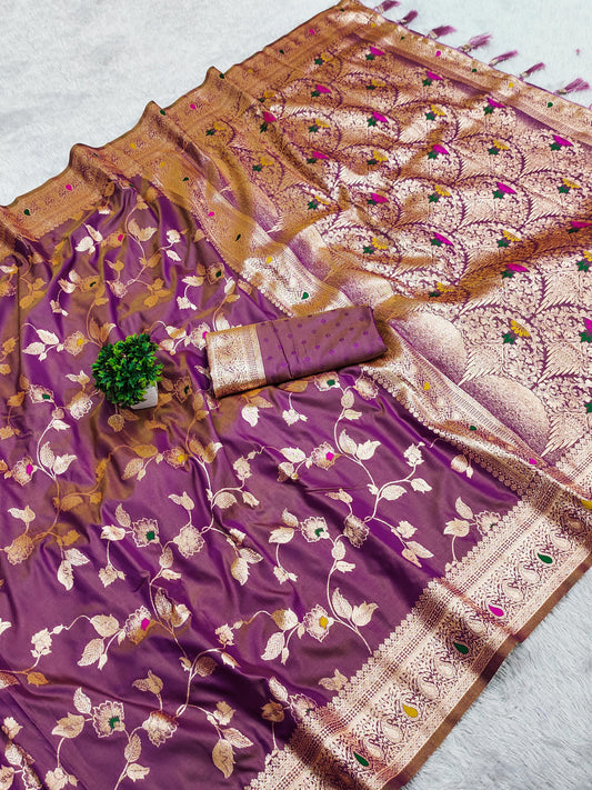 Soft Silk Banarasi Jaal Saree
