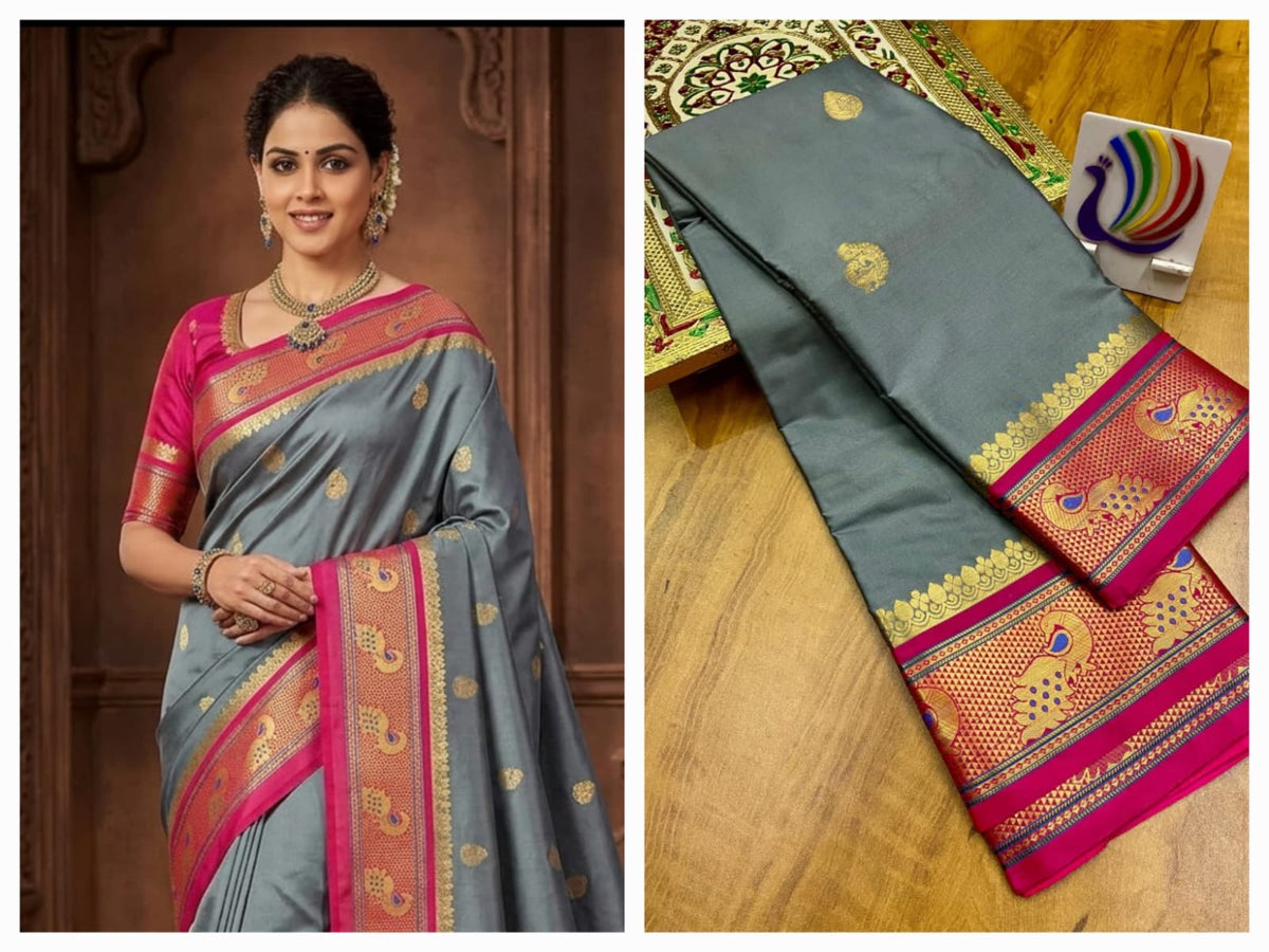 Peacock border sico paithani navratri special