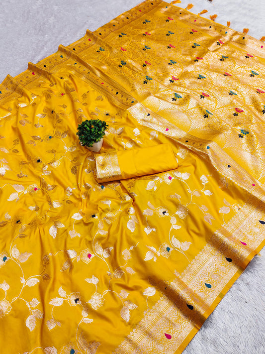 Soft Silk Banarasi Jaal Saree