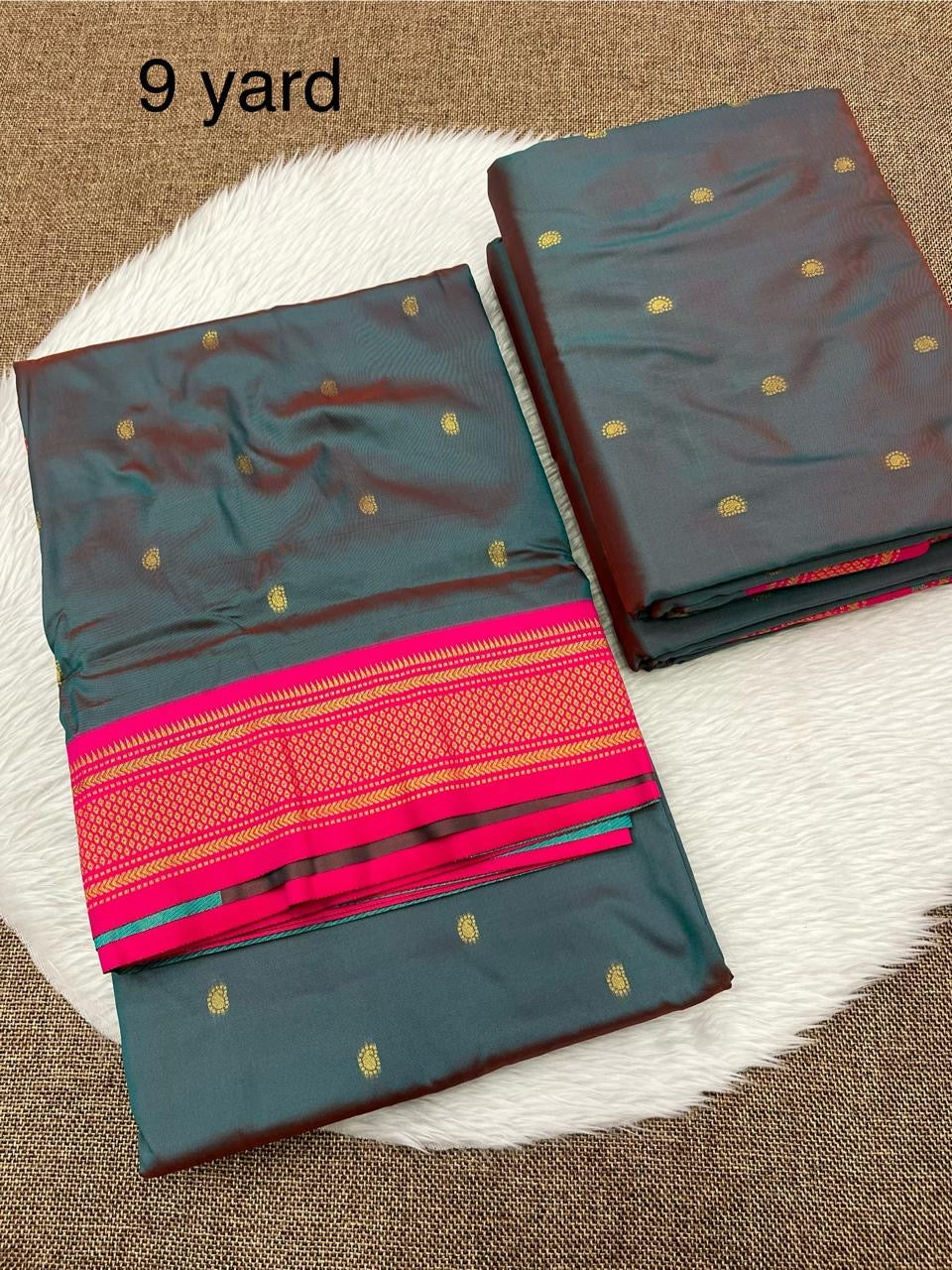 9 yard double pallu saree