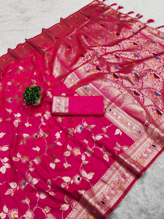 Soft Silk Banarasi Jaal Saree